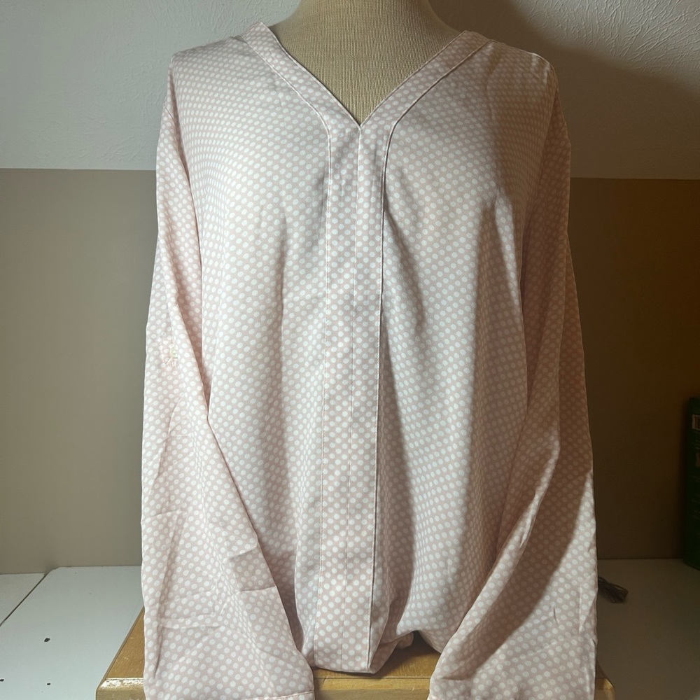 Express Light Pink Polka Dot Top sku11